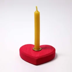 Grimms Heart Shaped Small Candle Holder -Toy Sale Store 00610 Red Heart Candle Holder SmallDragonflyToys3