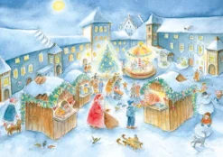 Christmas Market Advent Small Calendar/Card
