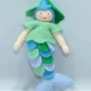Ambrosius Blue Mermaid Doll(Miniature Bendable Felt Doll)