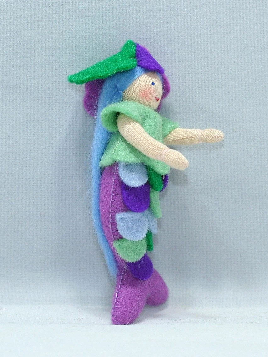 Ambrosius Purple Mermaid Doll(Miniature Bendable Felt Doll) 2 Ambrosius Purple Mermaid Doll(Miniature Bendable Felt Doll) - Image 2