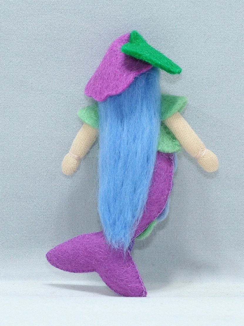 Ambrosius Purple Mermaid Doll(Miniature Bendable Felt Doll) 3 Ambrosius Purple Mermaid Doll(Miniature Bendable Felt Doll) - Image 3