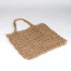Cargo Net Shopper, Natural Jute Crochet With Macrame Handle - Natural
