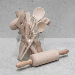 9 Piece Wooden Utensils Set -Toy Sale Store ChildrensWoodenCookerySet9Piece Dragonfly Toys