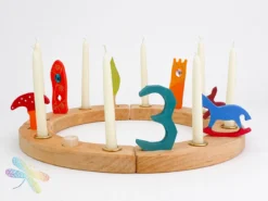 Birthday Ring 16 Hole - Natural -Toy Sale Store Dipam white beeswax candle tapered 1 2