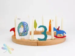 Birthday Ring 16 Hole - Natural -Toy Sale Store Dipam white beeswax candle tapered 2 2