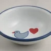 Enamel Children's Bowl With Heart Bird Decoration 14cm