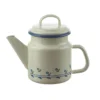 Enamel Teapot With Blue Floral Decoration