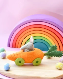Felt Bilby With Carrot Toy Car -Toy Sale Store FeltBilbywithCarrotToyCar DragonflyToys4