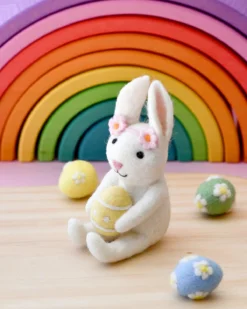 Felt Rabbit With Easter Egg -Toy Sale Store FeltRabbitwithEasterEggDragonflyToys