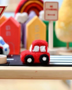 Felt Red Car Vehicle -Toy Sale Store FeltRedCarVehicle DragonflyToys2