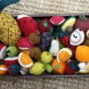 Large Felt Fruit Play Set With Wooden Tray