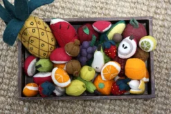 Large Felt Fruit Play Set With Wooden Tray