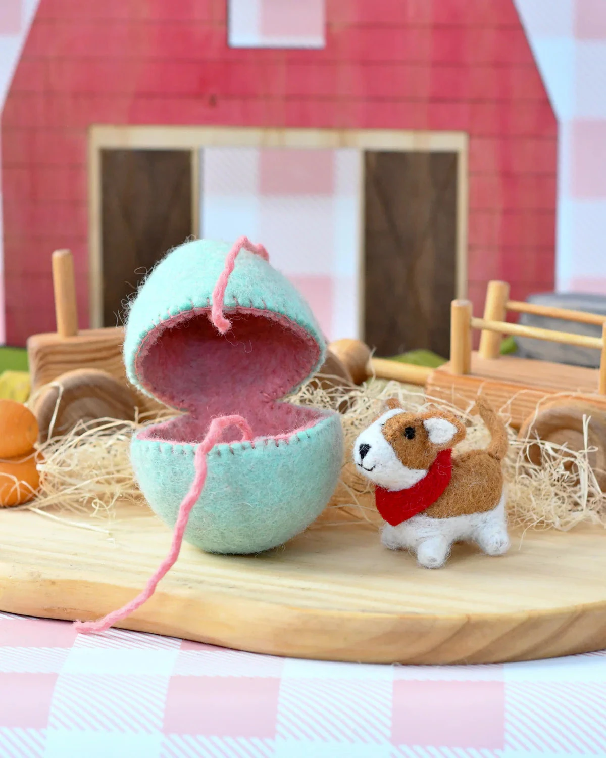 Felt Surprise Egg With Corgi Puppy Inside - Image 3