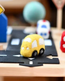 Felt Yellow Taxi Vehicle -Toy Sale Store Felt Yellow Taxi Vehicle Dragonfly Toys 2