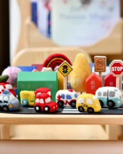 Felt Yellow Taxi Vehicle -Toy Sale Store Felt Yellow Taxi Vehicle Dragonfly Toys 3