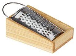 Fine Grater Stainless Steel With Wooden Tray