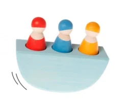 Grimms Peg Doll Friend In Boat - Coloured