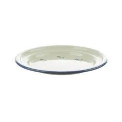 Enamel Children's Plate With Blue Flowers Decoration 14cm