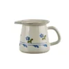 Enamel Milk Jug Cream With Blue Flowers