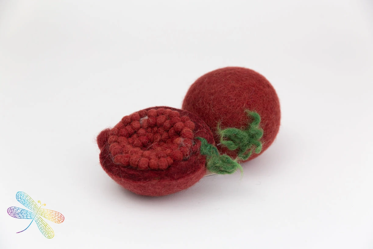 Pomegranate Felt Play Food By Papoose 1 Pomegranate Felt Play Food By Papoose
