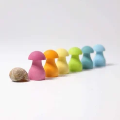 Grimms Sorting Game Pastel Rainbow Mushrooms