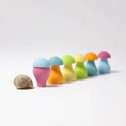 Grimms Sorting Game Pastel Rainbow Mushrooms -Toy Sale Store Pastel Mushroom by Grimms1
