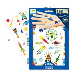 Space Oddity Glow In The Dark Tattoos Tattoos By Djeco -Toy Sale Store Space Oddity Tattoos by Djeco