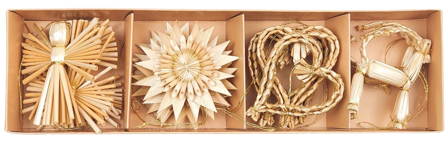 Straw Angel, Snowflake, Heart & Reindeer Christmas Ornament 2 Straw Angel, Snowflake, Heart & Reindeer Christmas Ornament - Image 2