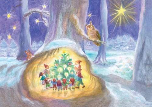 Gnomes Around The Christmas Tree Advent Small Calendar/Card 1 Gnomes Around The Christmas Tree Advent Small Calendar/Card