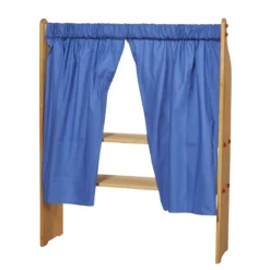 Gluckskafer Single Wooden Playstand Shelf Unit W 2 Shelves W Top Curtain Rail (curtain Not Included)