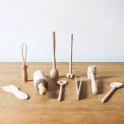 9 Piece Wooden Utensils Set