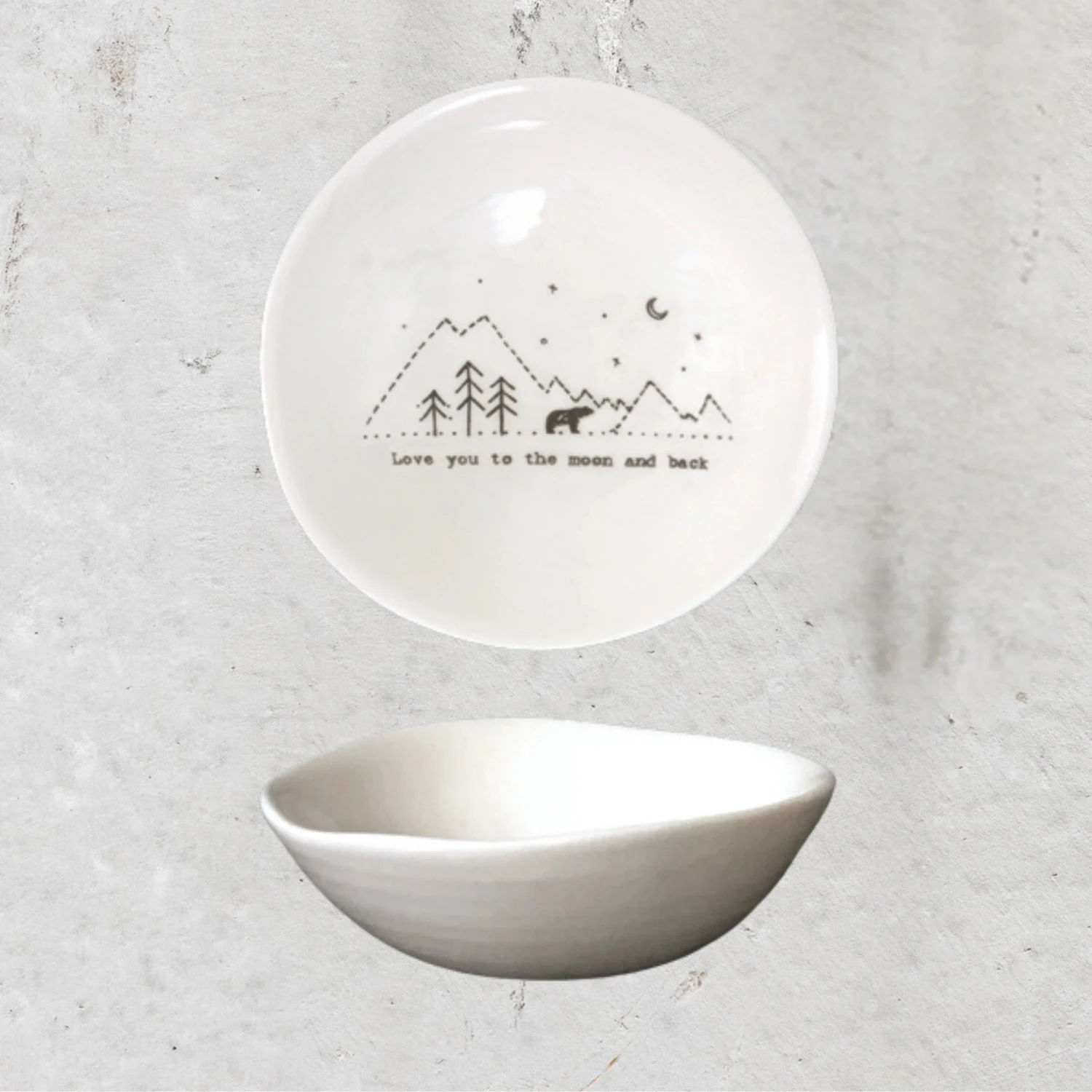 Wobbly Porcelain Medium Dish Love You To The Moon 1 Wobbly Porcelain Medium Dish Love You To The Moon